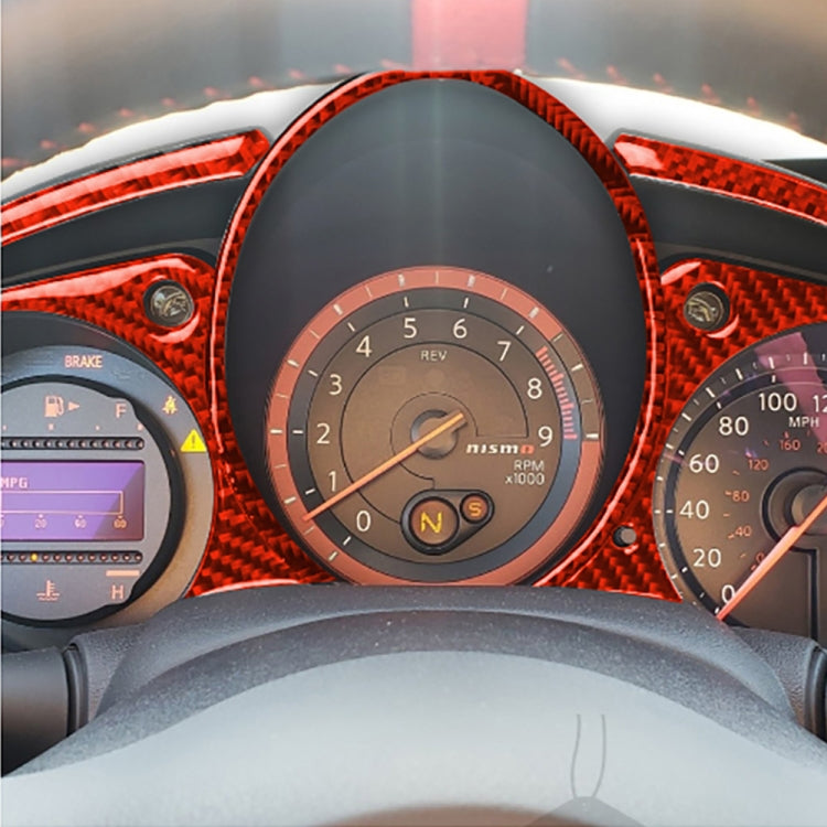 5 in 1 Car Carbon Fiber Speed Dashboard Decorative Sticker for Nissan 370Z / Z34 2009-, Left and Right Drive Universal (Red) by buy2fix