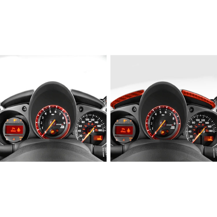 Car Carbon Fiber Speed Dashboard Decorative Strip for Nissan 370Z / Z34 2009-, Left and Right Drive Universal (Red) by buy2fix