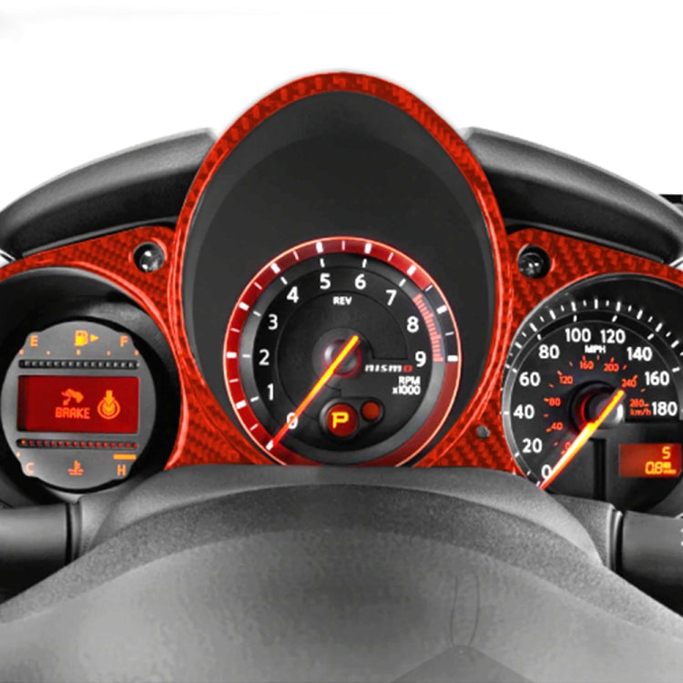 Car Carbon Fiber Speed Dashboard Decorative Sticker for Nissan 370Z / Z34 2009-, Left and Right Drive Universal (Red) by buy2fix