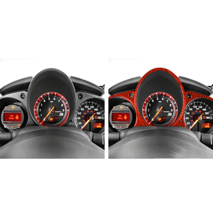 Car Carbon Fiber Speed Dashboard Decorative Sticker for Nissan 370Z / Z34 2009-, Left and Right Drive Universal (Red) by buy2fix