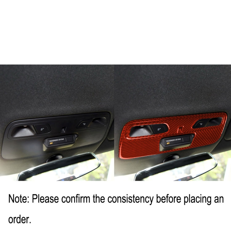 Car Carbon Fiber Dome Light Panel Decorative Sticker for Chevrolet Camaro 2016, Left and Right Drive Universal (Red) by buy2fix
