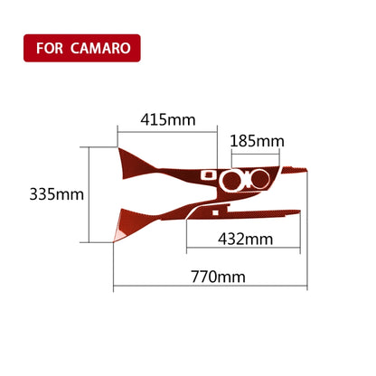 7 in 1 Car Carbon Fiber Center Control Gear Outside Frame Decorative Sticker for Chevrolet Camaro 2016-2019, Left Drive (Red) by buy2fix