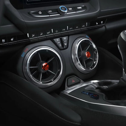 Car Carbon Fiber Air Outlet Decorative Sticker for Chevrolet Camaro 2017-2019, Left and Right Drive Universal (Red) by buy2fix