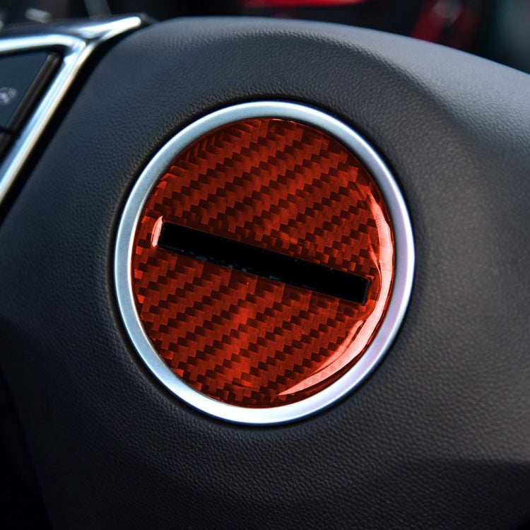 Car Carbon Fiber Steering Wheel Logo Decorative Sticker for Chevrolet Camaro 2017-2019, Left and Right Drive Universal (Red) by buy2fix