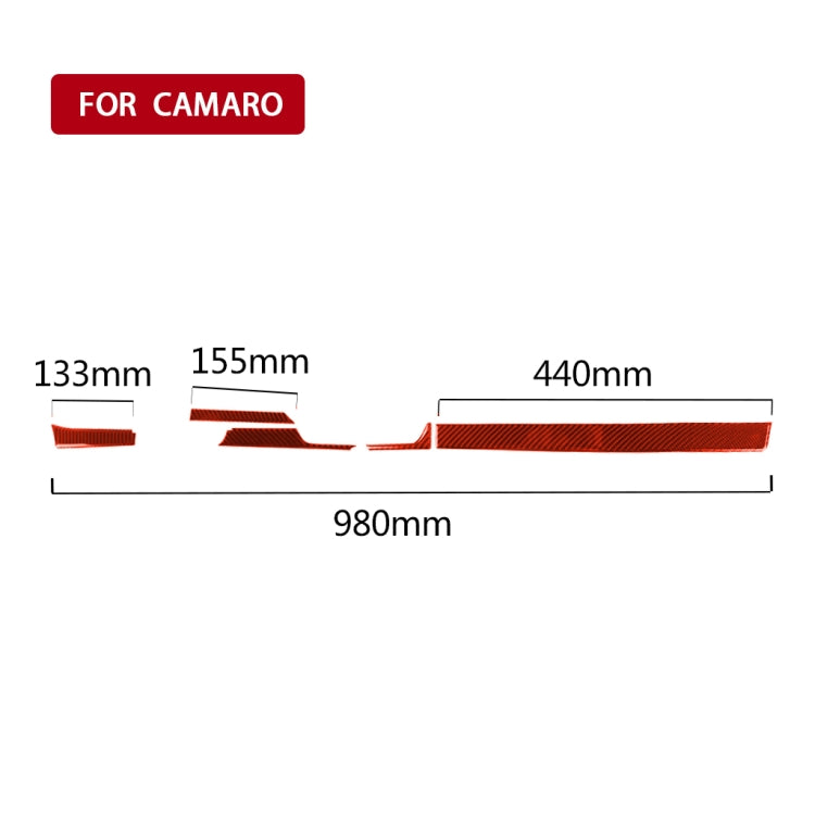 Car Carbon Fiber Center Control Decorative Sticker for Chevrolet Camaro 2017-2019, Left Drive (Red) by buy2fix