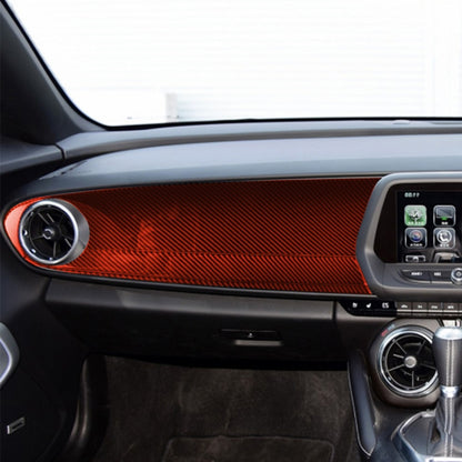 Car Carbon Fiber Front Passenger Seat Center Control Panel Decorative Sticker for Chevrolet Camaro 2017-2019, Right Drive (Red) by buy2fix