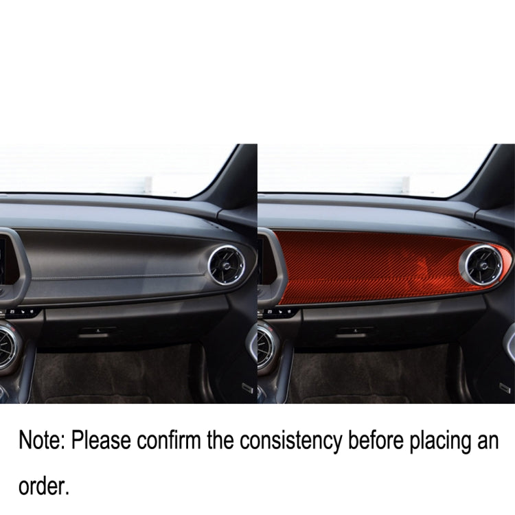 Car Carbon Fiber Front Passenger Seat Center Control Panel Decorative Sticker for Chevrolet Camaro 2017-2019, Left Drive (Red) by buy2fix