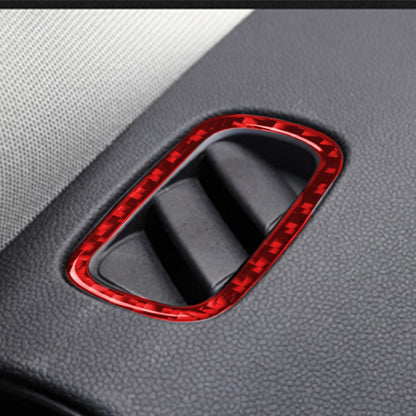 Car Carbon Fiber Air Outlet Frame Decorative Sticker for BMW Mini F60, Left and Right Drive Universal (Red) by buy2fix