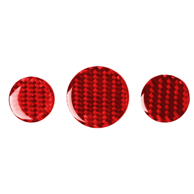 Car Carbon Fiber Multimedia Knob Decorative Sticker for BMW Mini F55 F56 F60, Left and Right Drive Universal (Red) by buy2fix