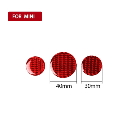 Car Carbon Fiber Multimedia Knob Decorative Sticker for BMW Mini F55 F56 F60, Left and Right Drive Universal (Red) by buy2fix