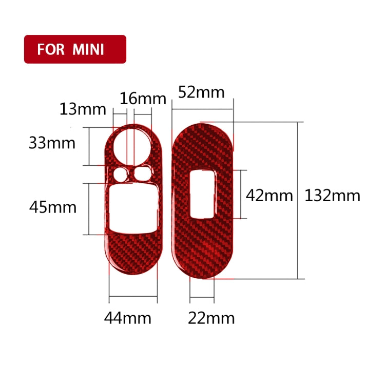 Car Carbon Fiber Lifting Panel Decorative Sticker for BMW Mini F56, Left Drive (Red) by buy2fix