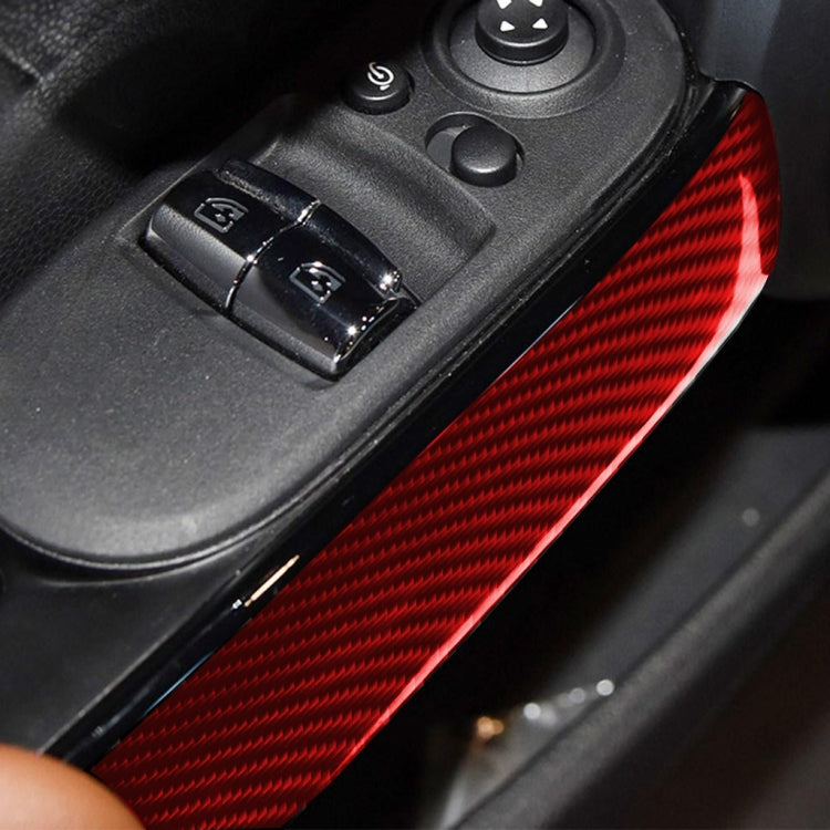 Car Carbon Fiber Door Handle Cover Decorative Sticker for BMW Mini F56, Left and Right Drive Universal (Red) by buy2fix