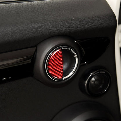 Car Carbon Fiber Door Handle Decorative Sticker for BMW Mini, Left and Right Drive Universal (Red) by buy2fix