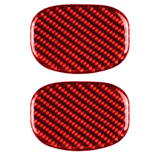 Car Carbon Fiber Seat Back Handle Decorative Sticker for BMW Mini One Cooper F55 F56, Left and Right Drive Universal (Red) by buy2fix