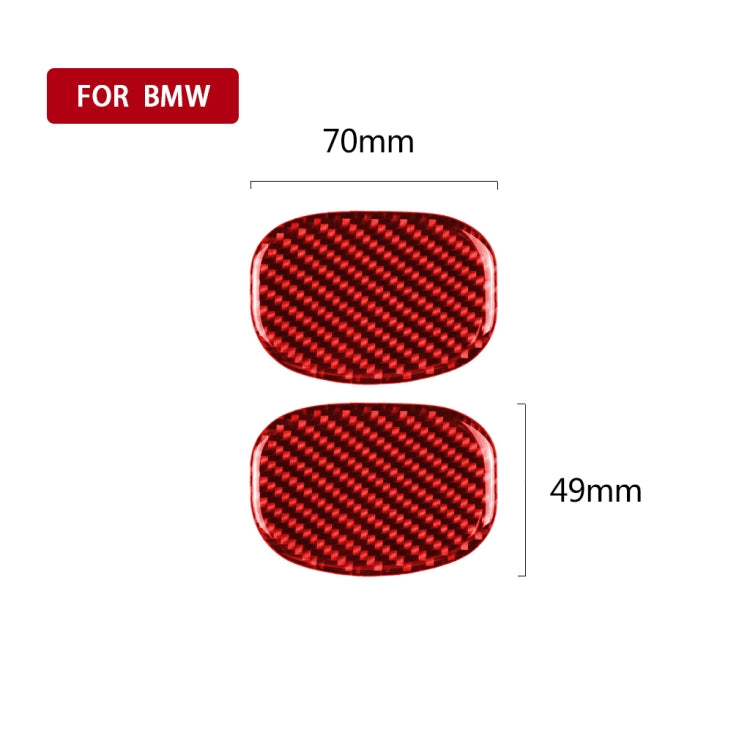 Car Carbon Fiber Seat Back Handle Decorative Sticker for BMW Mini One Cooper F55 F56, Left and Right Drive Universal (Red) by buy2fix
