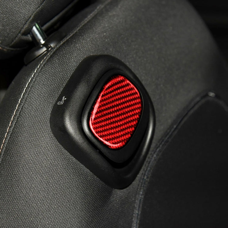 Car Carbon Fiber Seat Back Handle Decorative Sticker for BMW Mini One Cooper F55 F56, Left and Right Drive Universal (Red) by buy2fix