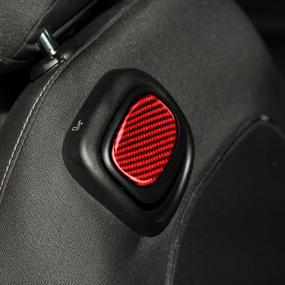 Car Carbon Fiber Seat Back Handle Decorative Sticker for BMW Mini One Cooper F55 F56, Left and Right Drive Universal (Red) by buy2fix
