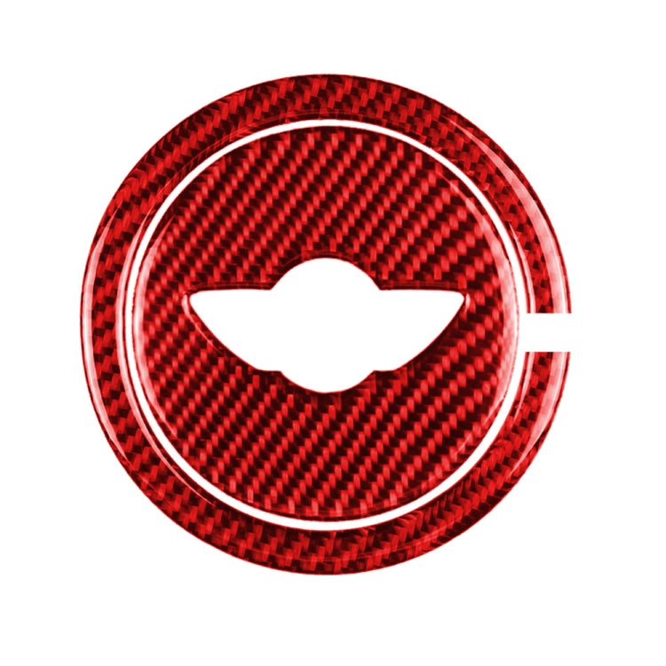 2 in 1 Car Carbon Fiber Steering Wheel Decorative Sticker for BMW Mini R55 R56 Countryman R60 Paceman R61 2007-2013, Left and Right Drive Universal(Red) by buy2fix