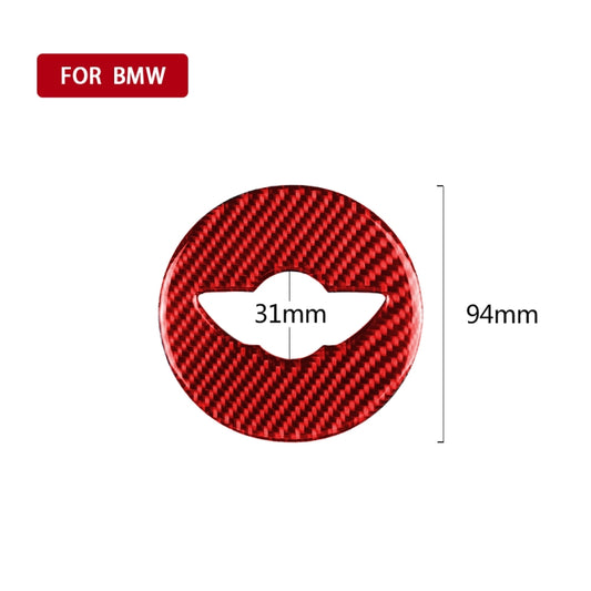 Car Carbon Fiber Steering Wheel Logo Decorative Sticker for BMW Mini R55 R56 Countryman R60 Paceman R61 2007-2013, Left and Right Drive Universal (Red) by buy2fix