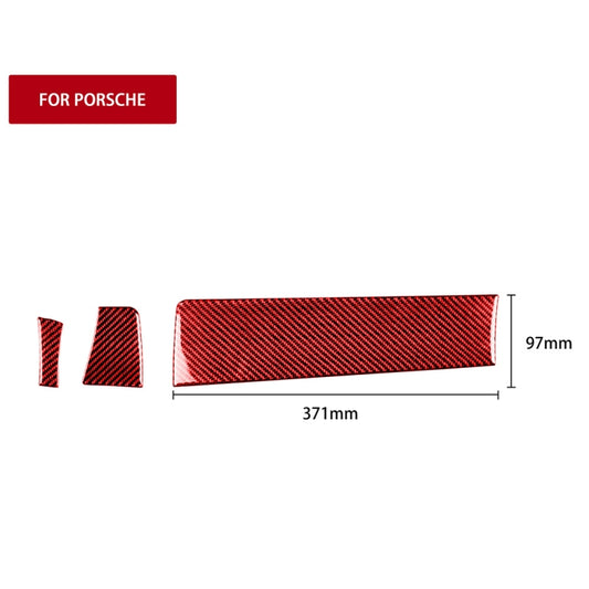 Car Carbon Fiber Central Control Panel Decorative Sticker for Porsche Macan 2014-2021, Left Drive(Red) by buy2fix