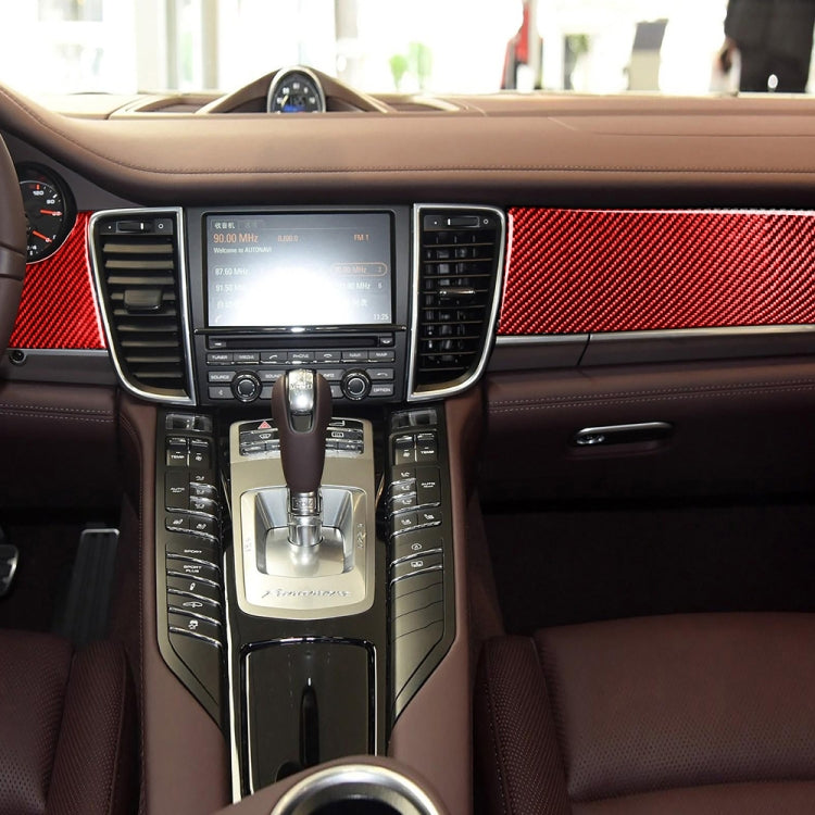 Car Carbon Fiber Central Control Instrument Decorative Sticker for Porsche Panamera, Left Drive (Red) by buy2fix