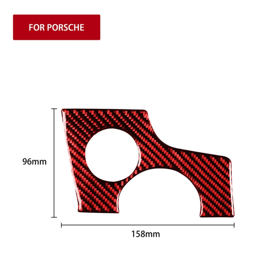 Car Carbon Fiber Key Hole Decorative Sticker for Porsche Panamera, Left Drive (Red) by buy2fix