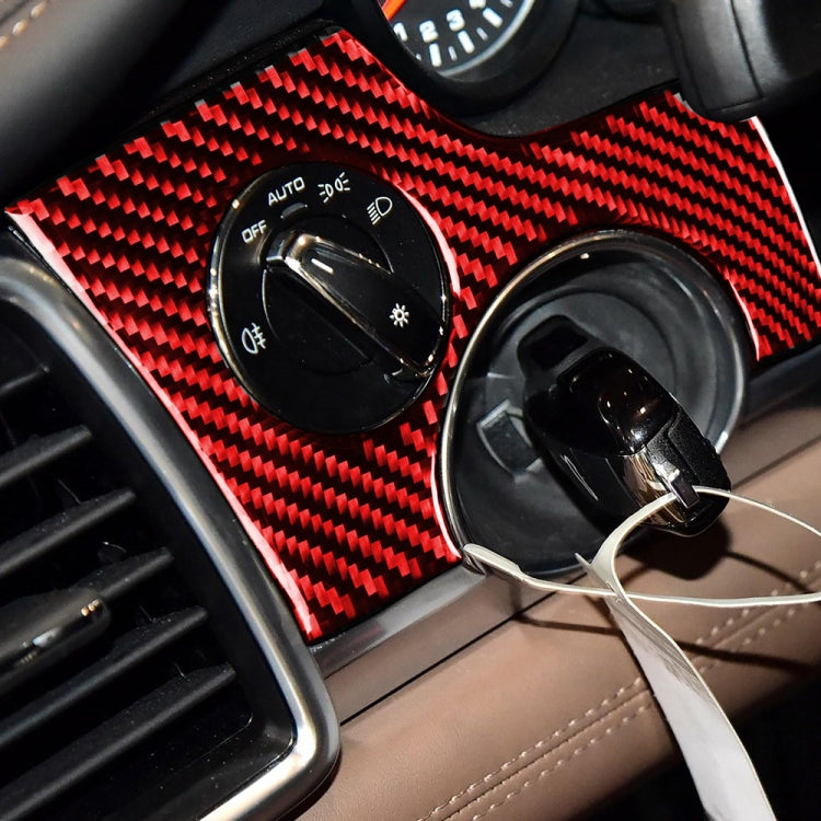 Car Carbon Fiber Key Hole Decorative Sticker for Porsche Panamera, Left Drive (Red) by buy2fix