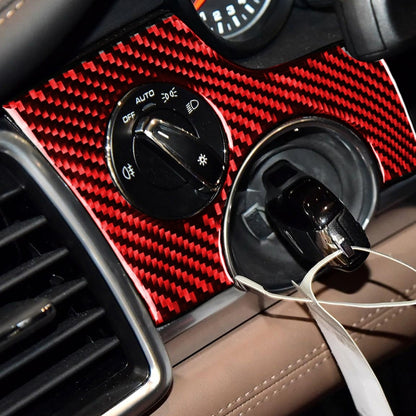 Car Carbon Fiber Key Hole Decorative Sticker for Porsche Panamera, Left Drive (Red) by buy2fix