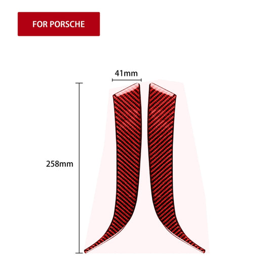 Car Carbon Fiber Daytime Running Light Decorative Sticker for Porsche Macan 2014-2018, Left and Right Drive Universal (Red) by buy2fix