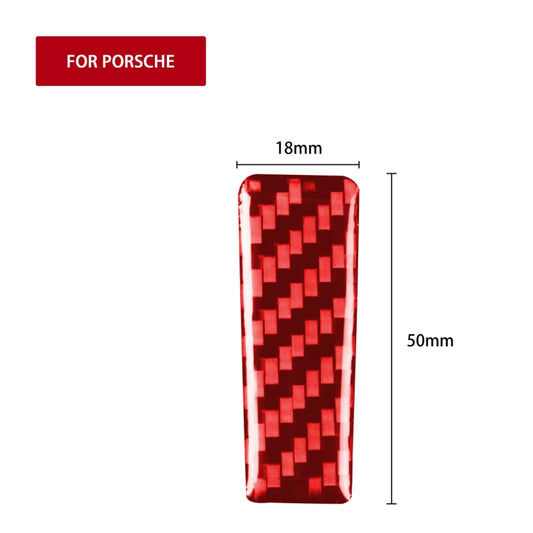 Car Carbon Fiber Gear Button Decorative Sticker for Porsche Macan 2014-2021, Left and Right Drive Universal (Red) by buy2fix