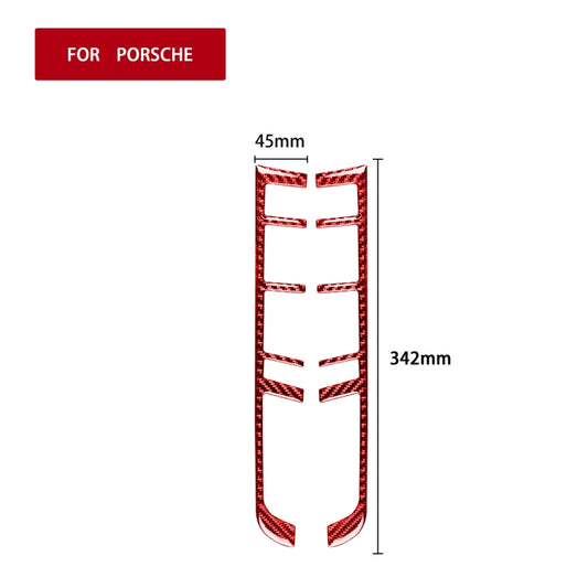 Car Carbon Fiber Gear Button Frame Decorative Sticker for Porsche Macan 2014-2021, Left and Right Drive Universal (Red) by buy2fix