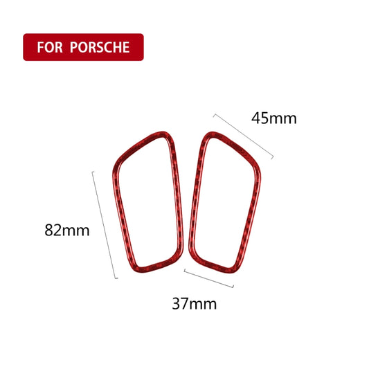 Car Carbon Fiber Air Outlet Panel Decorative Sticker for Porsche Macan 2014-2021, Left and Right Drive Universal (Red) by buy2fix
