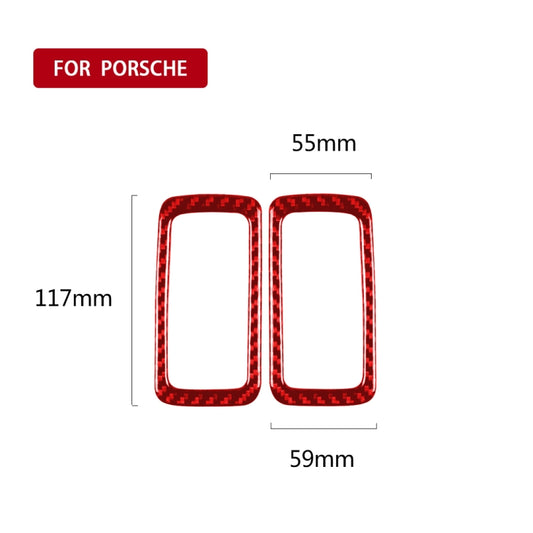 Car Carbon Fiber Rear Dome Light Panel Decorative Sticker for Porsche Macan 2014-2021, Left and Right Drive Universal (Red) by buy2fix