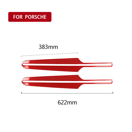 Car Carbon Fiber Door Panel Decorative Sticker for Porsche Macan 2014-2021, Left and Right Drive Universal (Red) by buy2fix