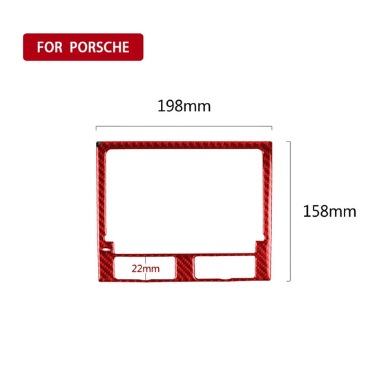 Car Carbon Fiber Navigation Panel Decorative Sticker for Porsche Macan 2014-2018, Left and Right Drive Universal (Red) by buy2fix