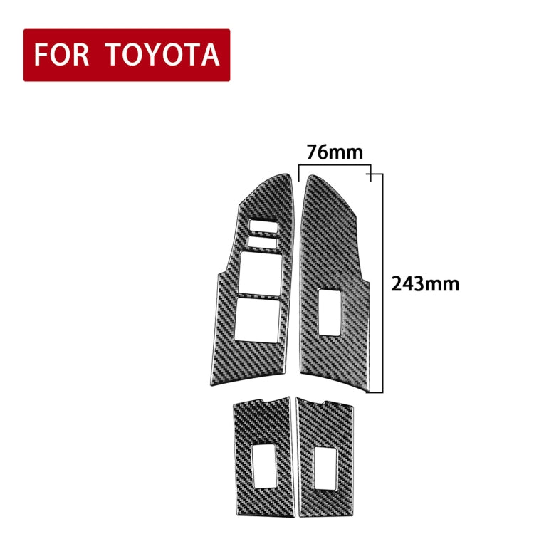 Car Carbon Fiber Window Lift Decorative Sticker for Toyota Corolla / Levin 2014-2018, Right Drive by buy2fix