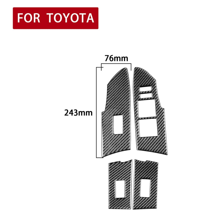 Car Carbon Fiber Window Lift Decorative Sticker for Toyota Corolla / Levin 2014-2018, Left Drive by buy2fix