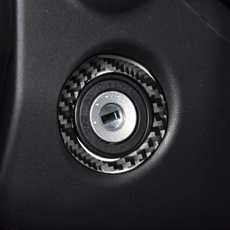 Car Carbon Fiber Ignition Key Ring Decorative Sticker for Toyota Corolla / Levin 2014-2018, Left and Right Drive Universal by buy2fix