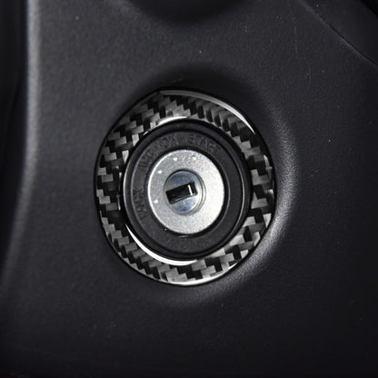 Car Carbon Fiber Ignition Key Ring Decorative Sticker for Toyota Corolla / Levin 2014-2018, Left and Right Drive Universal by buy2fix