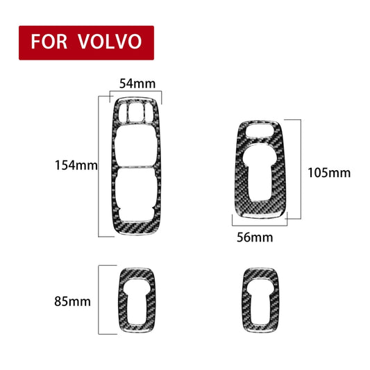 4 in 1 Car Carbon Fiber Door Set B Decorative Sticker for Volvo XC90 2003-2014, Left Drive - Car Interior Mouldings by buy2fix | Online Shopping UK | buy2fix