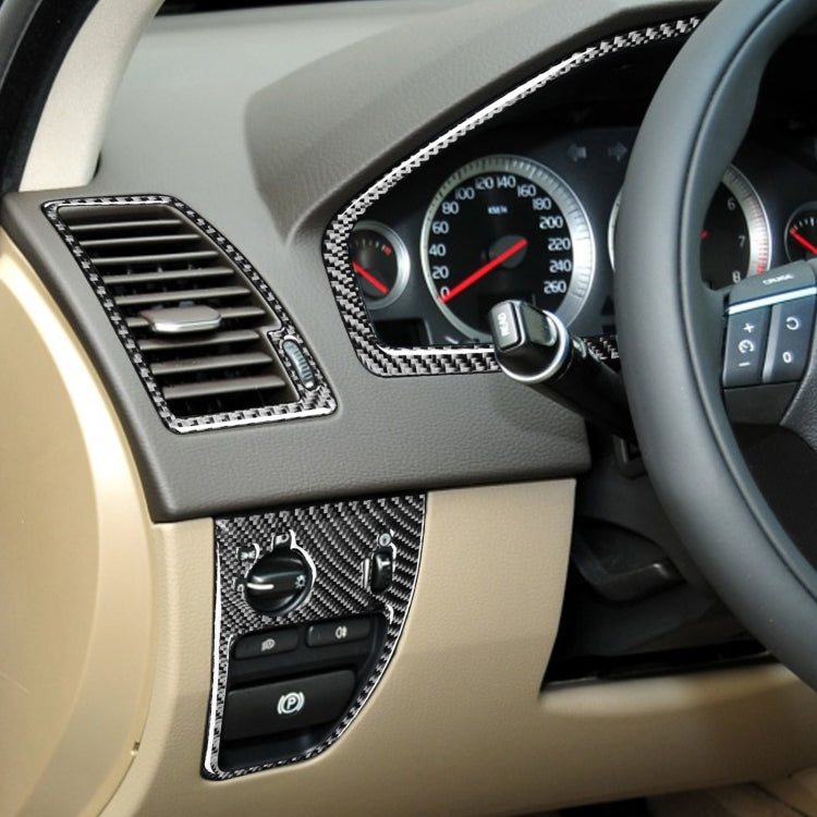 3 in 1 Car Carbon Fiber Steering Wheel Set Decorative Sticker for Volvo XC90 2003-2014, Left and Right Drive Universal by buy2fix