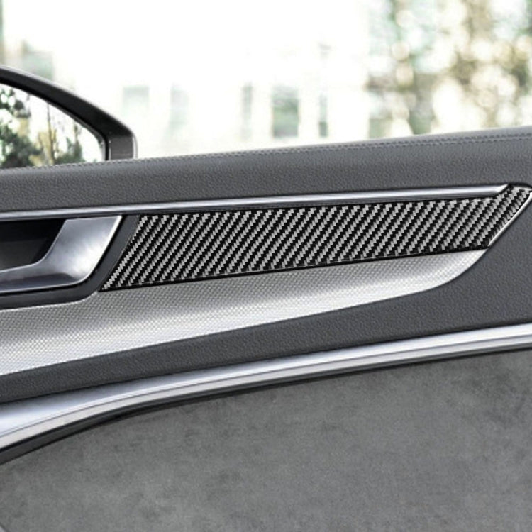 Car Carbon Fiber Door Panel Decorative Sticker for Audi A6L / A7 2019-, Left and Right Drive Universal by buy2fix