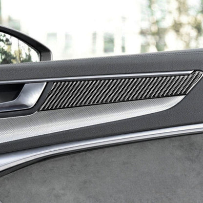 Car Carbon Fiber Door Panel Decorative Sticker for Audi A6L / A7 2019-, Left and Right Drive Universal by buy2fix