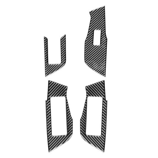 Car Carbon Fiber Window Glass Lift Decorative Sticker for Audi A6L / A7 2019-, Left Drive by buy2fix