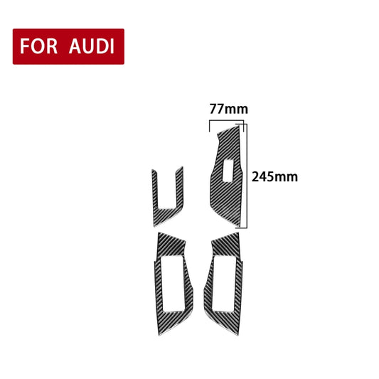 Car Carbon Fiber Window Glass Lift Decorative Sticker for Audi A6L / A7 2019-, Left Drive by buy2fix