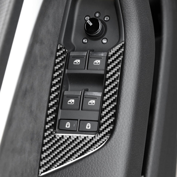 Car Carbon Fiber Window Glass Lift Decorative Sticker for Audi A6L / A7 2019-, Left Drive by buy2fix