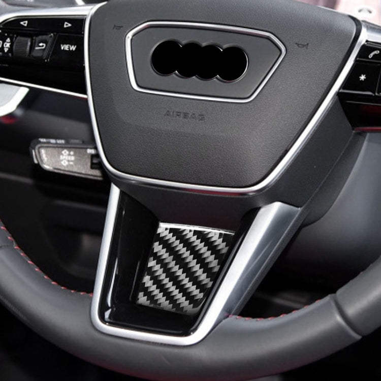 Car Carbon Fiber Steering Wheel Lower Decorative Sticker for Audi A6L / A7 2019-, Left and Right Drive Universal by buy2fix