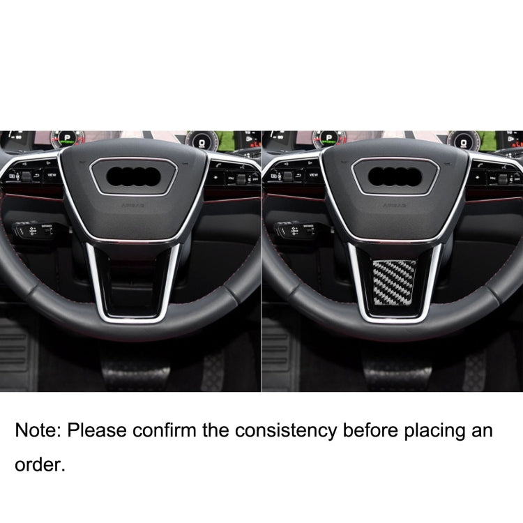 Car Carbon Fiber Steering Wheel Lower Decorative Sticker for Audi A6L / A7 2019-, Left and Right Drive Universal by buy2fix