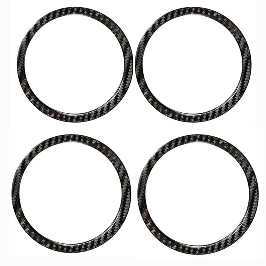 4 PCS Car Carbon Fiber Horn Ring Solid Color Decorative Sticker for BMW G01 X3 2018-2020 / G02 X4 2019-2020, Left and Right Drive Universal - Car Interior Mouldings by buy2fix | Online Shopping UK | buy2fix