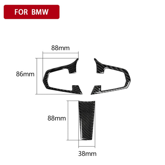 3 in 1 Car Carbon Fiber Steering Wheel Solid Color A Decorative Sticker for BMW G01 X3 2018-2020 / G02 X4 2019-2020, Left and Right Drive Universal by buy2fix